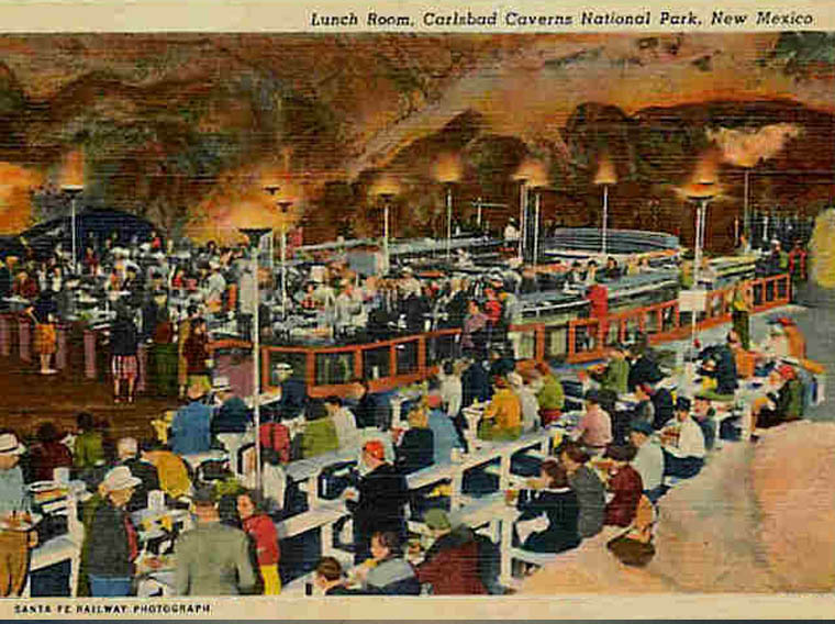 Vintage postcard of Lunchroom Carlsbad Caverns National Park circa 1935